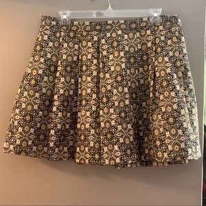 Jacquard pleated print skirt